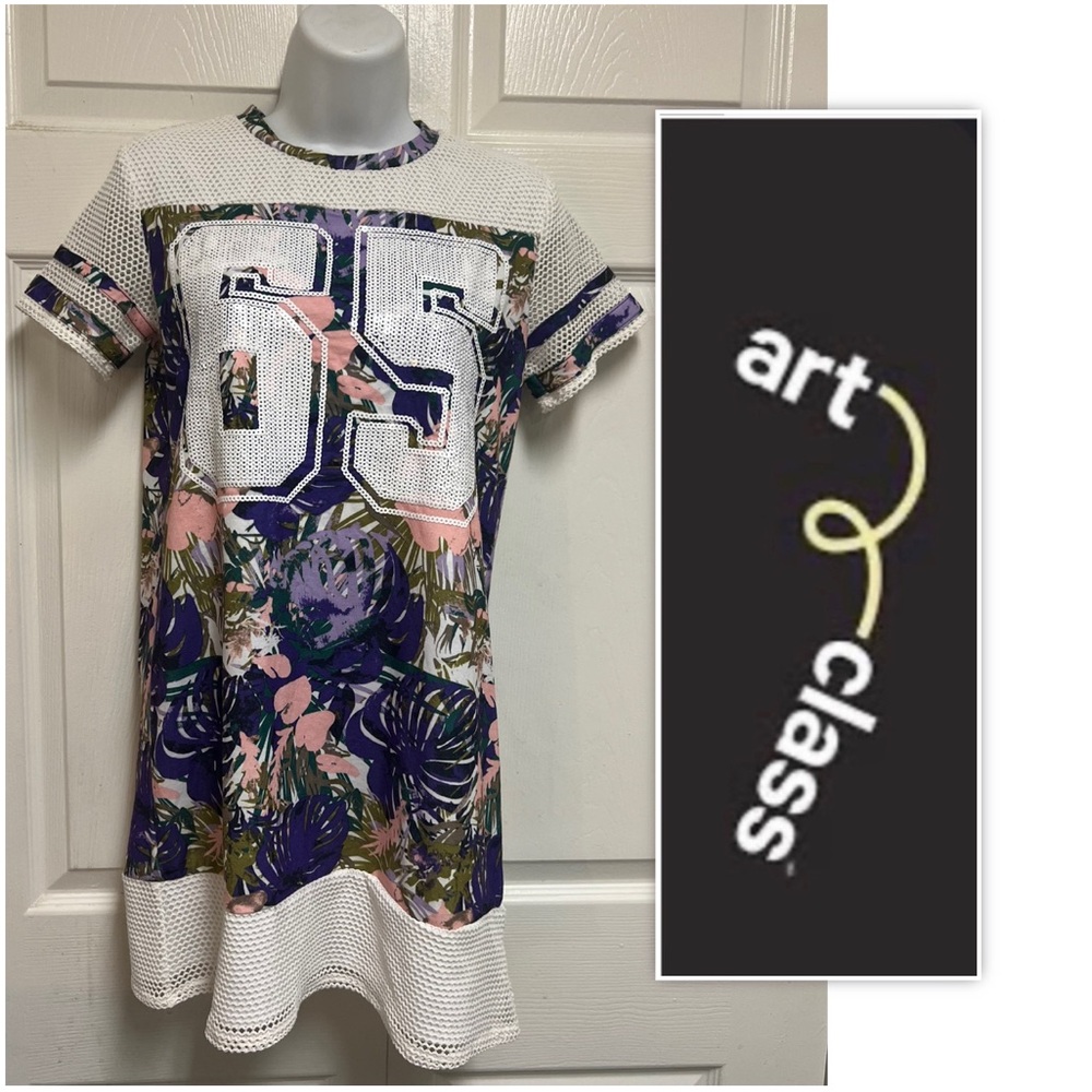 Art Class Girls 65 Palm Leaf Sequin Dress